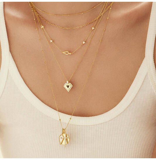  Pop Charms - Argent / GP 14 carats - 46-50 cm